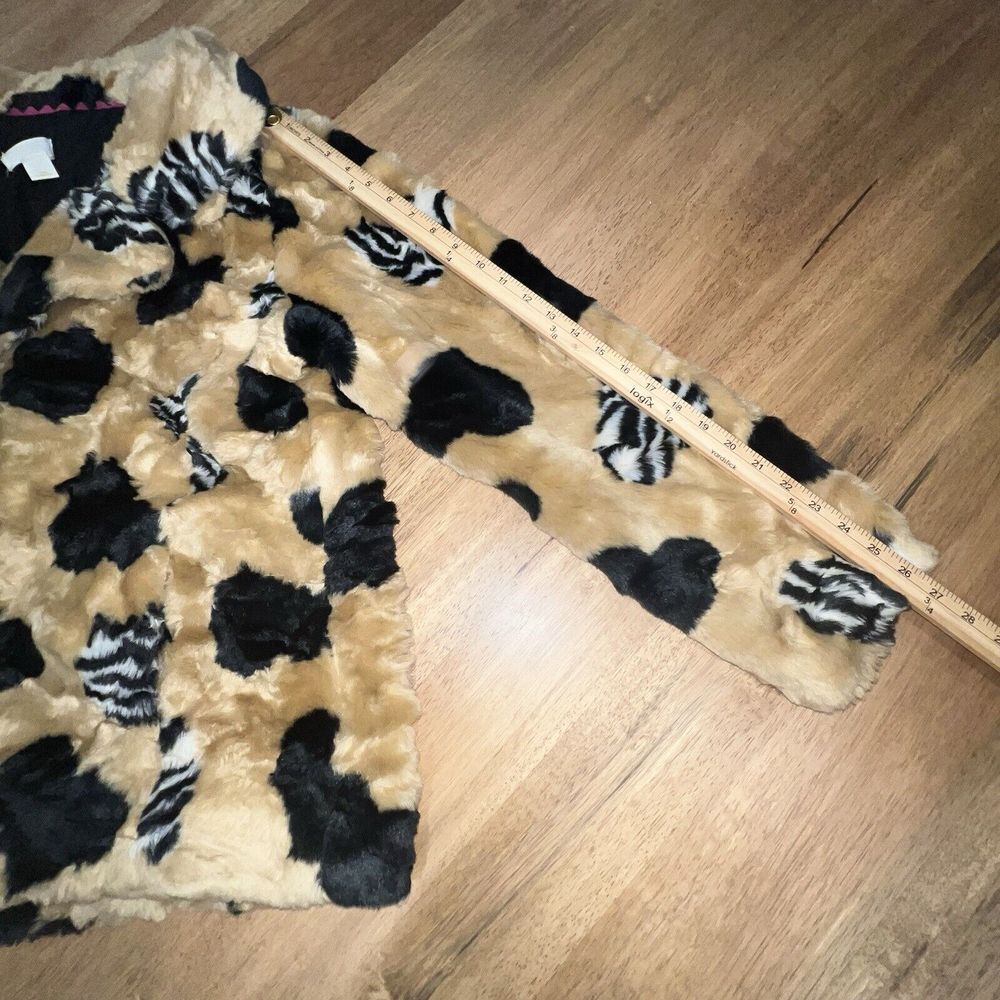 Anthropologie Maeve Faux Fur Coat‎ Sz Large $198 Jacket Brown Black Animal Print - Picture 8 of 16
